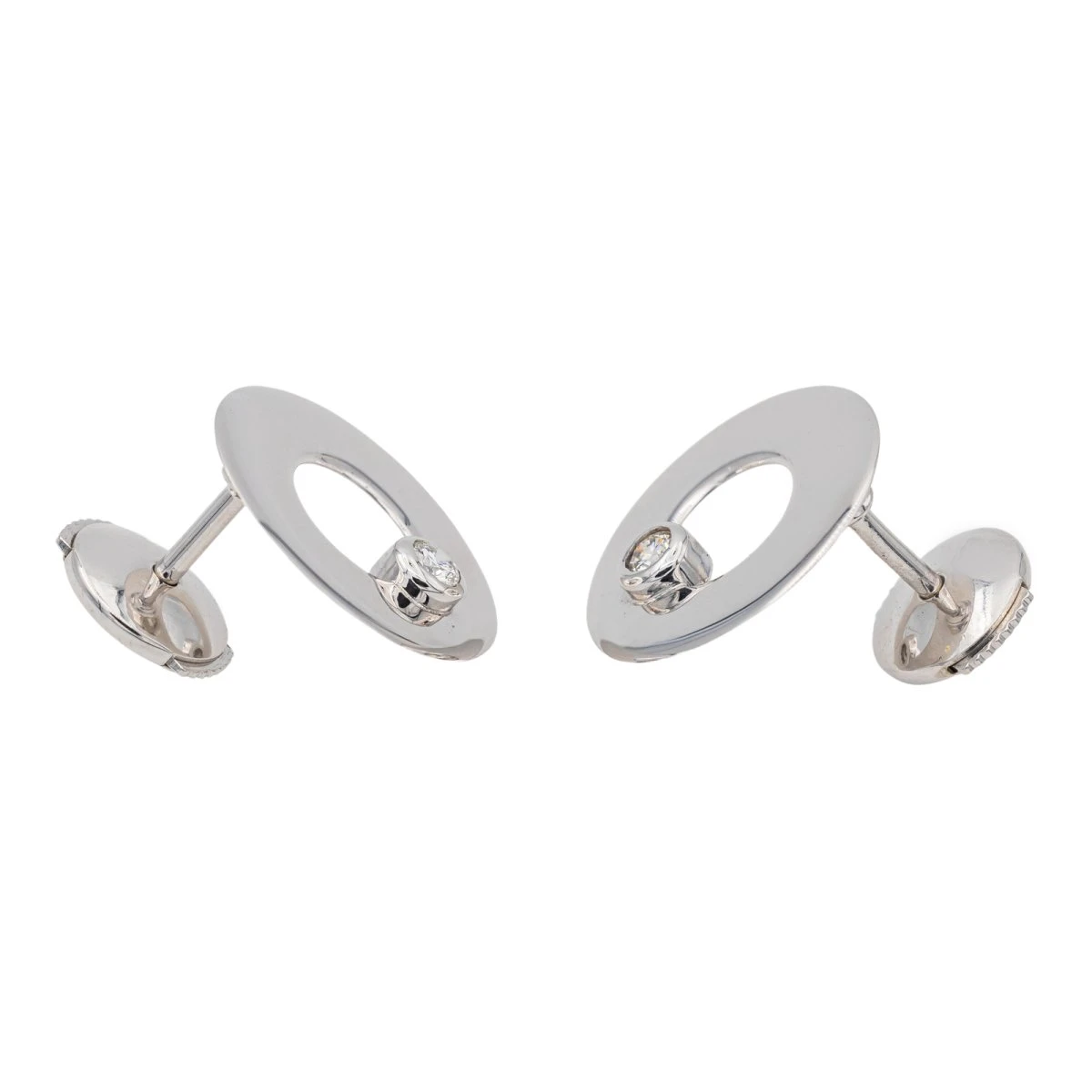 Dinh Van Boucles D'oreilles Puces Cible Or Blanc Diamant 6 Dinh Van Boucles D'oreilles Puces Cible Or Blanc Diamant – Image 6