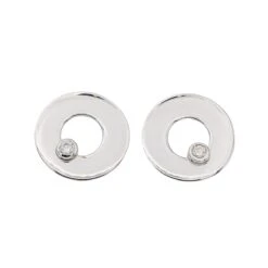 Dinh Van Boucles D'oreilles Puces Cible Or Blanc Diamant