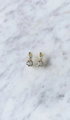 Dormeuses Anciennes Diamants 0.50 Ct -Castafiore Boutique dormeuses anciennes diamants 050 ct 287335