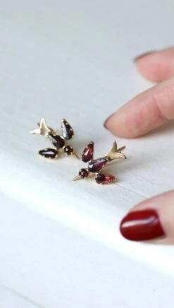 Dormeuses Colombes Grenats De Perpignan -Castafiore Boutique dormeuses colombes grenats de perpignan 965303