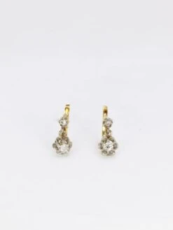 Dormeuses En Or Et Diamants Taille Ancienne 0.2ct