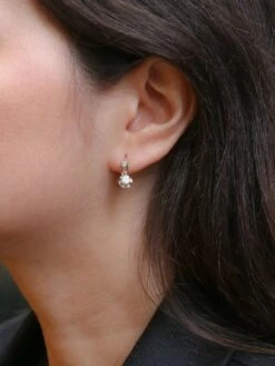 Dormeuses En Or Et Diamants Taille Ancienne 0.7ct -Castafiore Boutique dormeuses en or et diamants taille ancienne 07ct 250822