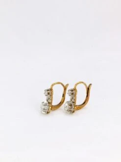 Dormeuses En Or Et Diamants Taille Ancienne 0.7ct -Castafiore Boutique dormeuses en or et diamants taille ancienne 07ct 421279