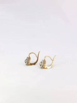 Dormeuses En Or Et Diamants Taille Ancienne -Castafiore Boutique dormeuses en or et diamants taille ancienne 450754