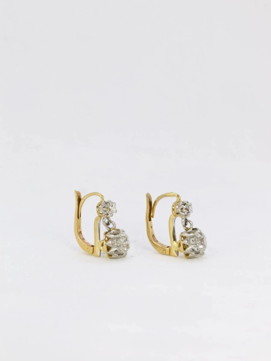 Dormeuses Or Diamants Taille Ancienne 2,4 Ct 3 Dormeuses Or Diamants Taille Ancienne 2,4 Ct – Image 3