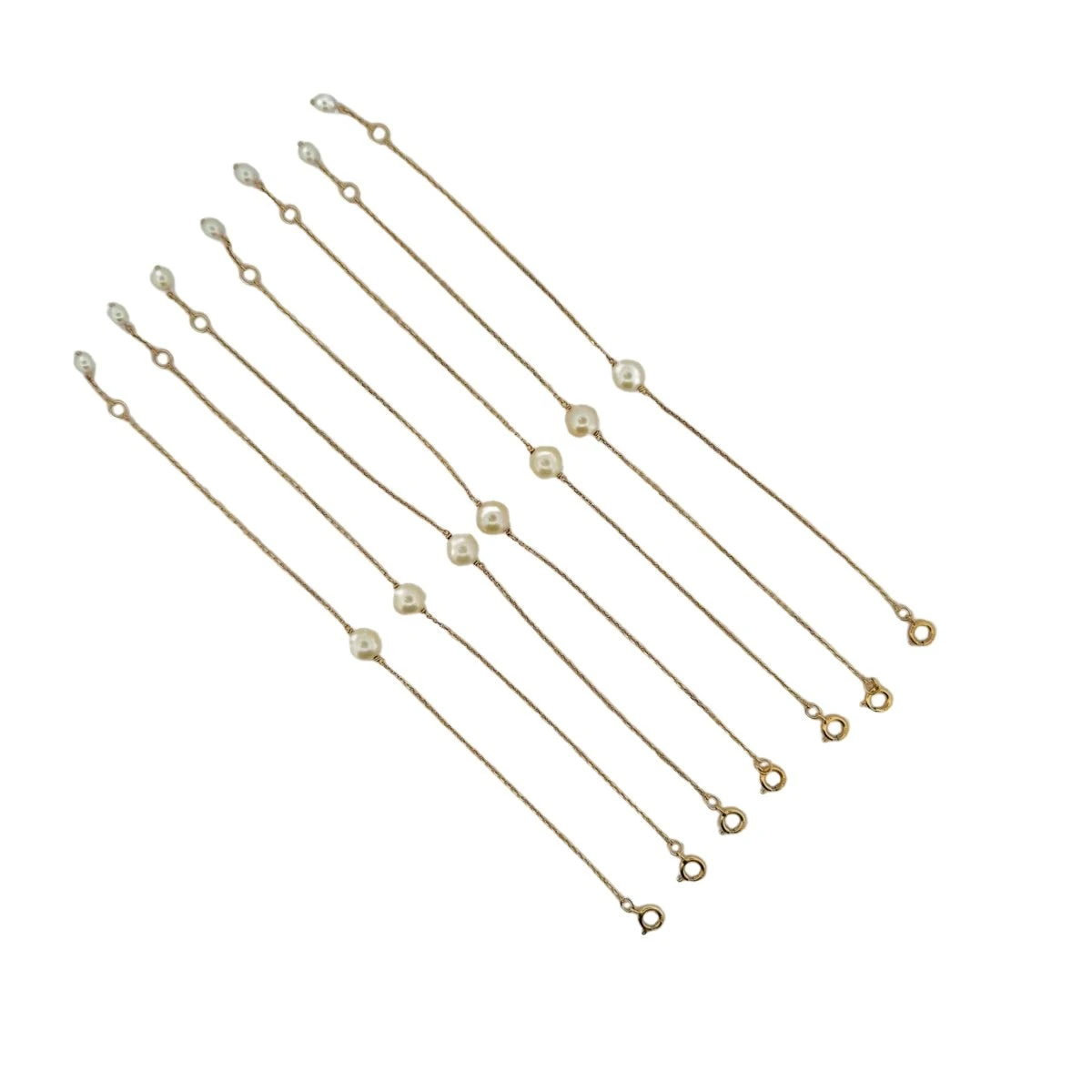 Ensemble De 7 Bracelets En Or Jaune Et Perles 1 Ensemble De 7 Bracelets En Or Jaune Et Perles