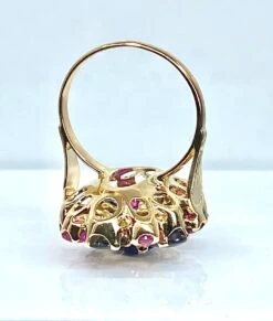 Bague Cocktail En Or Jaune, Saphirs Et Rubis 9 Bague Cocktail En Or Jaune, Saphirs Et Rubis -Castafiore Boutique importante bague en or jaune 18 carats 7saphirs et 6 rubis 448172