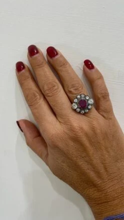 Late 19th Century 2.05 Carat Ruby Diamond Gold Cluster Ring 17 Late 19th Century 2.05 Carat Ruby Diamond Gold Cluster Ring -Castafiore Boutique late 19th century 205 carat ruby diamond gold cluster ring 767566