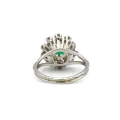 Bague Marguerite En Or Blanc, émeraude Et Diamants -Castafiore Boutique marguerite or diamants et emeraude 361172