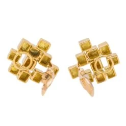Boucles D'oreilles Clip MAUBOUSSIN Par GEORGES LENFANT "Cube" En Or Jaune -Castafiore Boutique mauboussin boucles doreilles or jaune 638342