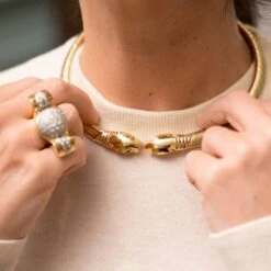 Collier Torque CARTIER "Têtes De Panthère" En 3 Ors -Castafiore Boutique mc A60TCSvp