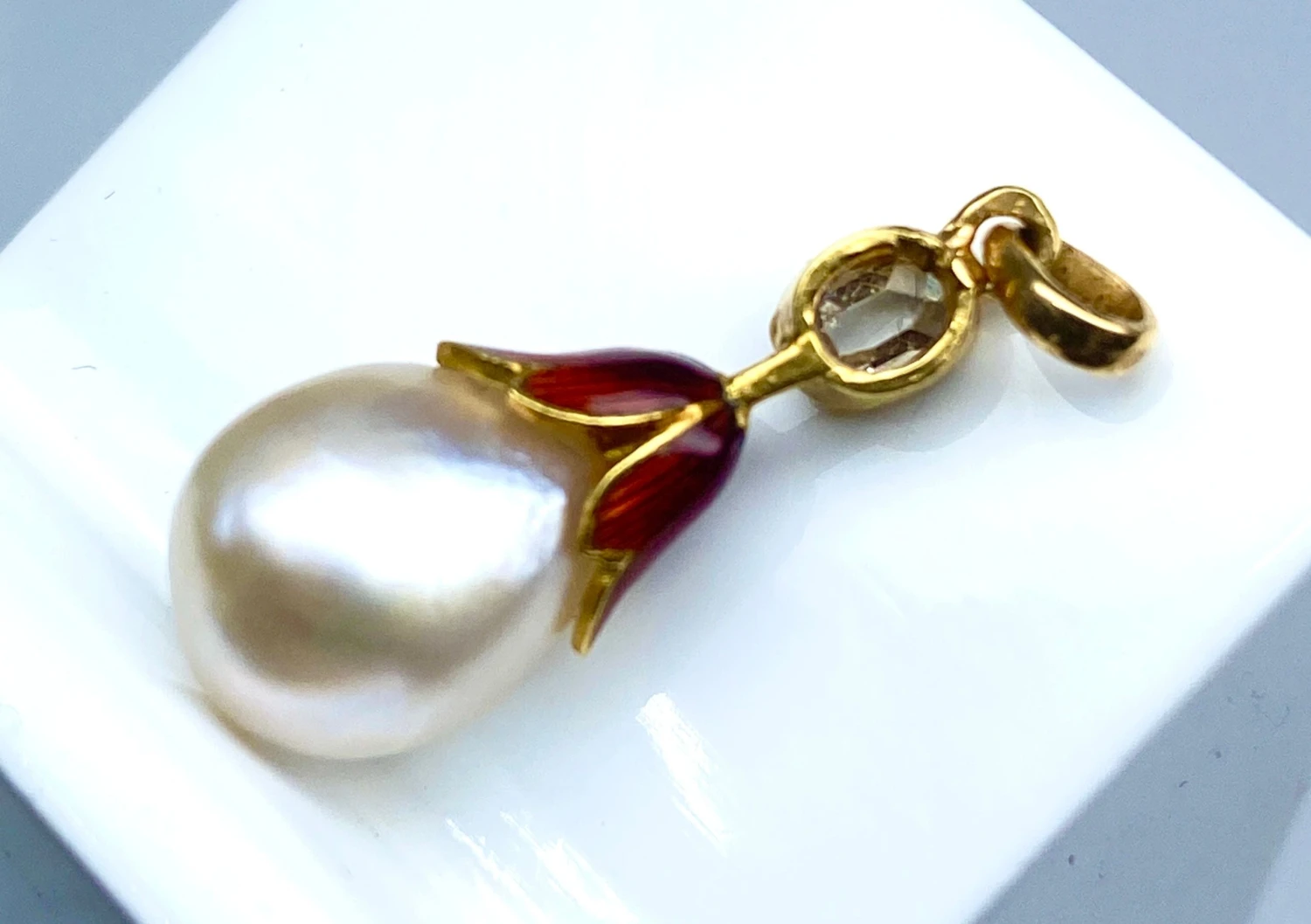 Pendentif Perle Fine , Diamant ,or ,époque Vers 1900 3 Pendentif Perle Fine , Diamant ,or ,époque Vers 1900 – Image 3