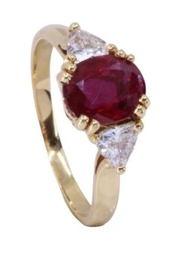 Bague En Or Jaune Rubis Et Diamants -Castafiore Boutique mc 09JxcqDjs