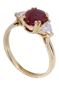 Bague En Or Jaune Rubis Et Diamants -Castafiore Boutique mc 0Gd8igmTB