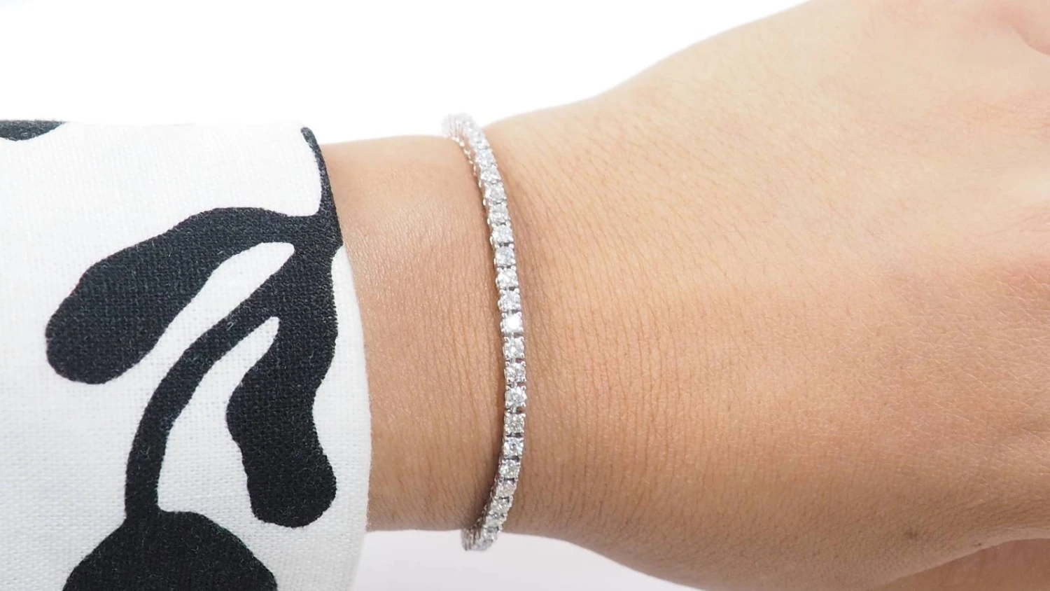 Bracelet Rivière En Or Blanc Et Diamants 3,20cts 2 Bracelet Rivière En Or Blanc Et Diamants 3,20cts – Image 2