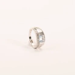 Bague Bandeau Topaze Taille émeraude Et Diamants En Or Blanc -Castafiore Boutique mc 1q9J6frVr