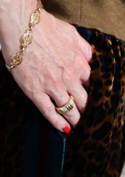 Bague Bandeau à Godrons En Or Jaune Et Diamants -Castafiore Boutique mc 2WAdlFFQr