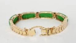 Bracelet Vintage En Or Jaune, Jade Et Diamants -Castafiore Boutique mc 3ajHLD8Dci
