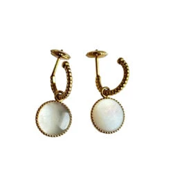 Paire De Boucles D'oreilles DIOR "Rose Des Vents" En Or Jaune, Nacre Et Diamants -Castafiore Boutique mc 6OTiVJc4y