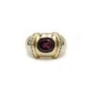 Bague Jonc En Or, Rhodolite Et Diamants