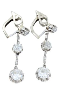 Boucles D'oreilles Art-déco Diamants En Or Blanc -Castafiore Boutique mc C HdDzmxc