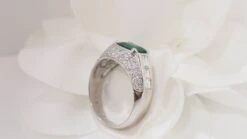 Bague Jonc En Or Blanc émeraude Et Diamants -Castafiore Boutique mc DIw3sSfyv