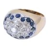 Bague Dôme Ancienne En Or Jaune Et Or Blanc, Saphir Et Diamants -Castafiore Boutique mc DR2V03GHE0