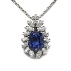 Collier - Or, Saphir Et Diamants