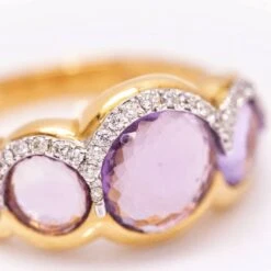 Bague En Or Rose Avec Améthyste -Castafiore Boutique mc I1JtNIxoep