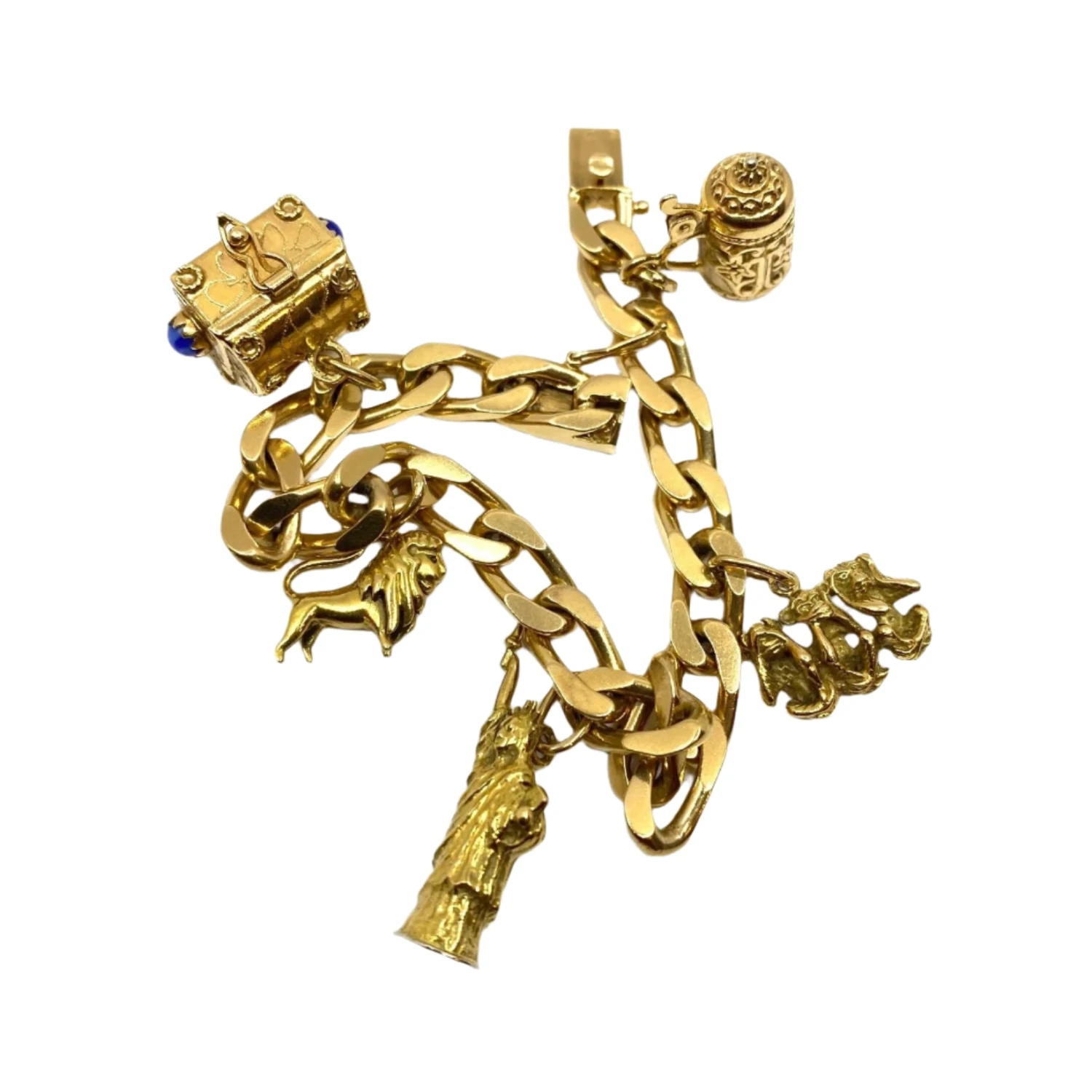 Bracelet Gourmette à Breloques En Or Jaune 6 Bracelet Gourmette à Breloques En Or Jaune – Image 6