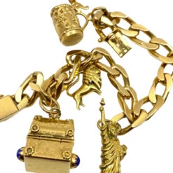 Bracelet Gourmette à Breloques En Or Jaune 23 Bracelet Gourmette à Breloques En Or Jaune -Castafiore Boutique mc Js0ta8 hw