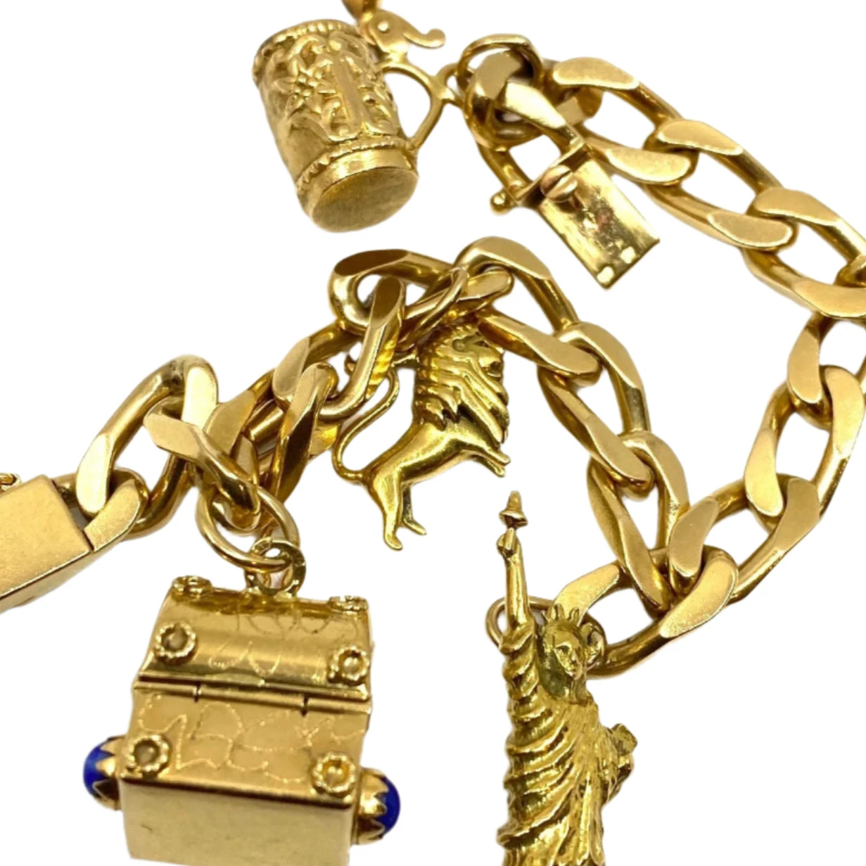 Bracelet Gourmette à Breloques En Or Jaune 12 Bracelet Gourmette à Breloques En Or Jaune – Image 12