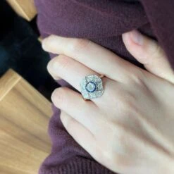 Bague - Or, Argent, Saphirs & Diamants 7 Bague - Or, Argent, Saphirs & Diamants -Castafiore Boutique mc Mh7R3AS1l