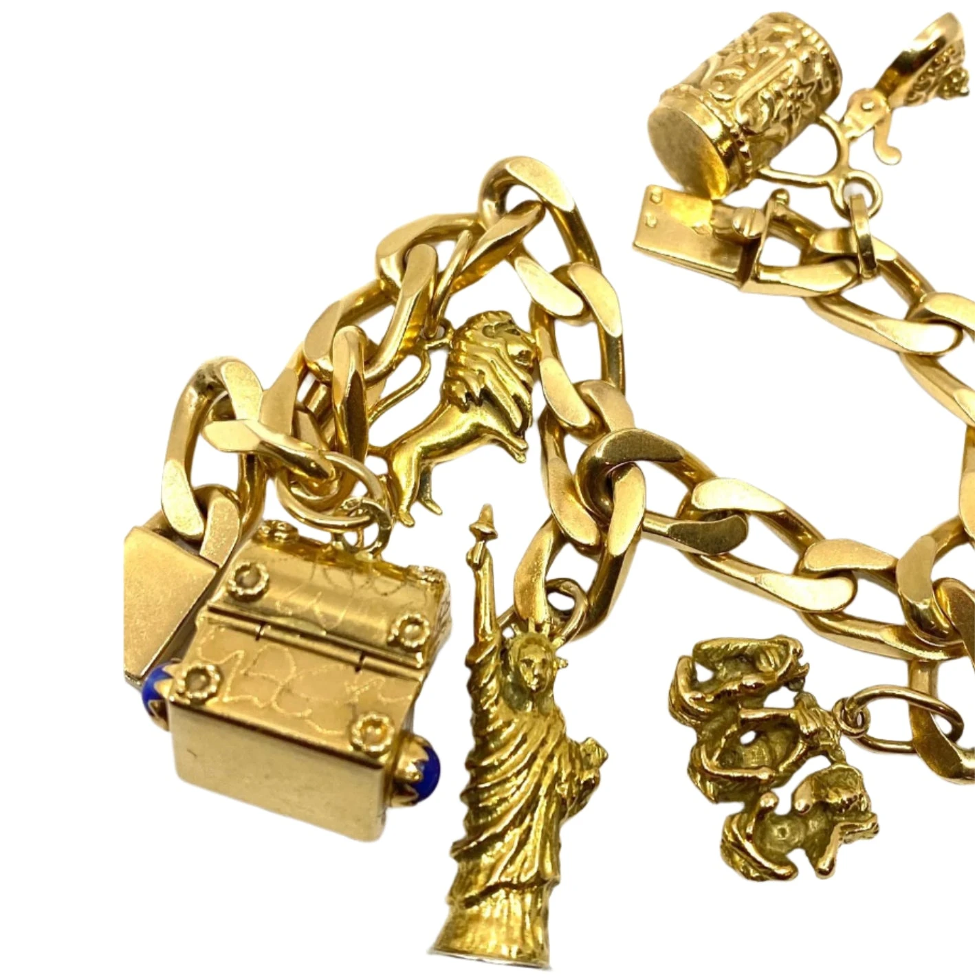 Bracelet Gourmette à Breloques En Or Jaune 7 Bracelet Gourmette à Breloques En Or Jaune – Image 7