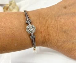 Bracelet En Or 18 Carats Et Argent ,serti De Diamants, époque Napoléon III -Castafiore Boutique mc PhcW4SMw