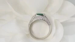 Bague Jonc En Or Blanc émeraude Et Diamants -Castafiore Boutique mc Pvr9NjDDD