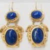 Boucles D'Oreilles Cabochon Lapis Lazuli Et Or Jaune -Castafiore Boutique mc SU8CZi EL