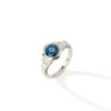 Bague Octogonale En Platine, Saphir Et Diamant -Castafiore Boutique mc SlR2 439W