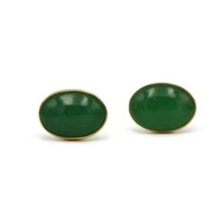 Boucles D'Oreilles - Or & Aventurine Verte