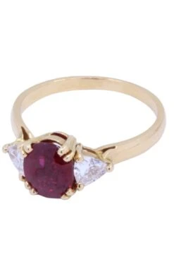 Bague En Or Jaune Rubis Et Diamants -Castafiore Boutique mc TpOS8FLjh