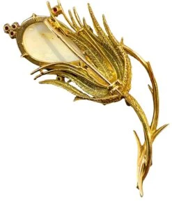 Broche En Or 18 Carats Ornée D’une Importante Opale Et De 13 Rubis, Vers 1960 -Castafiore Boutique mc TwBwz Hzj