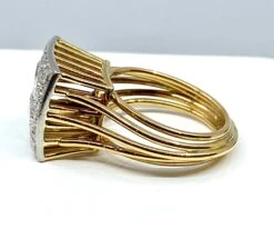 Bague En Or Jaune Et Or Blanc Pavée De Diamants -Castafiore Boutique mc UlQl3e EO