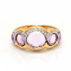 Bague En Or Rose Avec Améthyste -Castafiore Boutique mc WufWsZ7XV