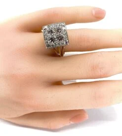 Bague En Or Jaune Et Or Blanc Pavée De Diamants -Castafiore Boutique mc ZHaFjKVEG