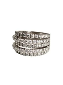 Bague DE BEERS, En Or Blanc 18k Et Diamants. -Castafiore Boutique mc d RVjtf33