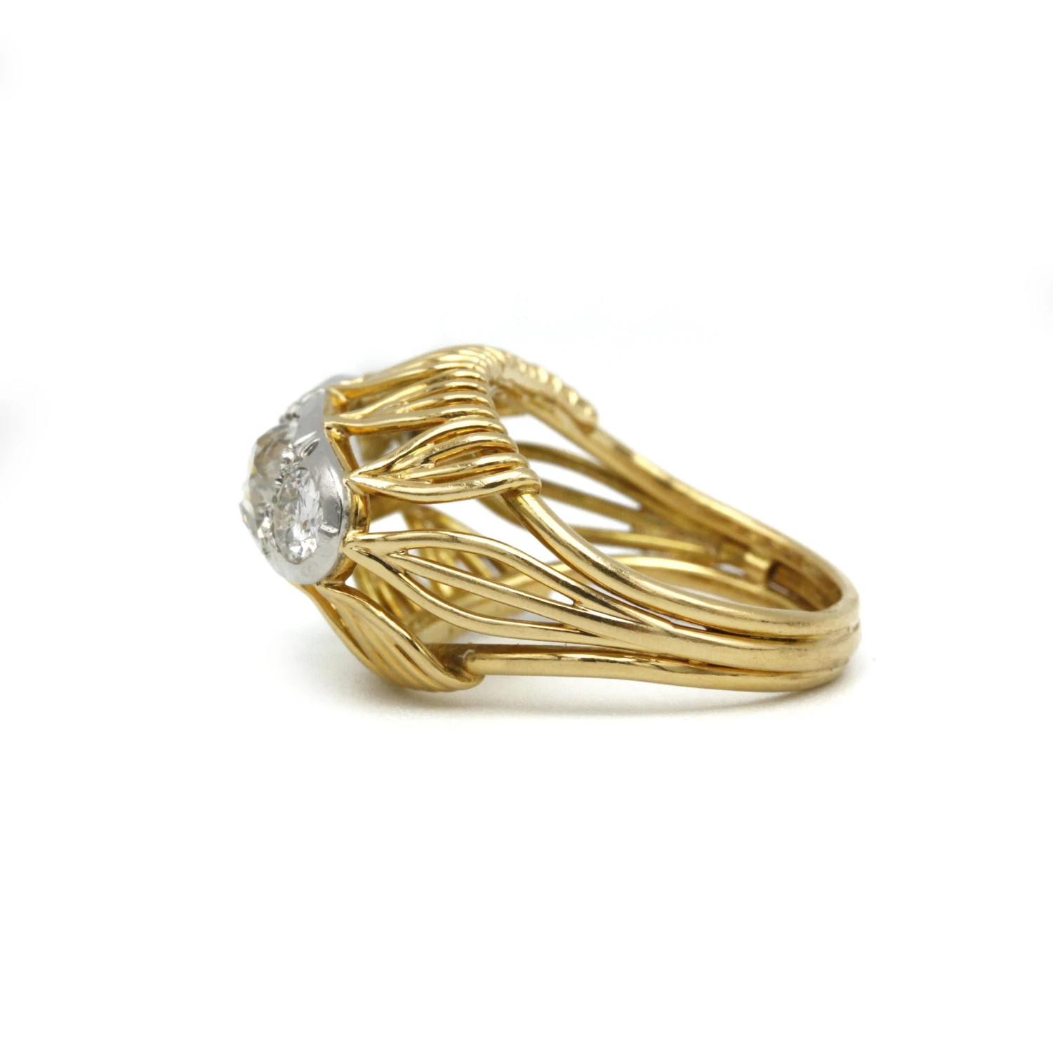 Bague - Or, Platine Et Diamants 2 Bague - Or, Platine Et Diamants – Image 2