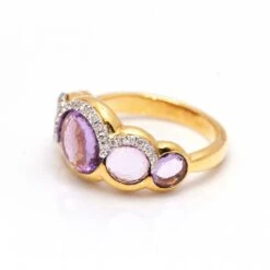 Bague En Or Rose Avec Améthyste -Castafiore Boutique mc fT0XkT8q7