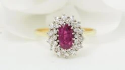 Bague Entourage E En Or Jaune, Rubis Et Diamants -Castafiore Boutique mc fWzMTnVXq