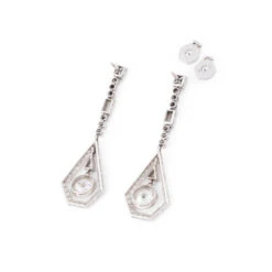 Boucles D'oreilles Art Déco En Platine Et Diamants -Castafiore Boutique mc iaC7uRlSfF