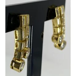 Boucles D’oreilles En Or 18 Carats En Diamants Baguettes Et Diamants Ronds -Castafiore Boutique mc kDKmthjaI